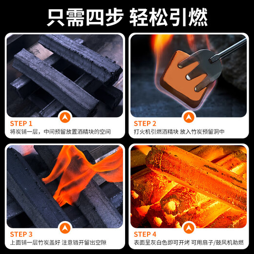 Geshu BBQ charcoal, smokeless BBQ charcoal, quick-burning charcoal grill, heating charcoal, tea charcoal, hot pot charcoal, 5 Jin Jin is equal to 0.5 kg