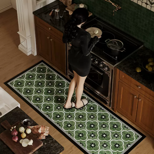 Yusenyi kitchen floor mats are non-slip and oil-proof, wipeable and wash-free foot mats, chef's entrance room, special-shaped cuttable diatoms 2_ Selena B type 50x120cm