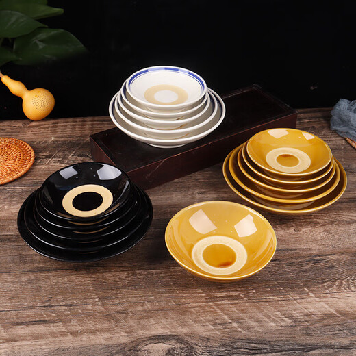 White wine cup, ancient style, retro, nostalgic ceramic small black bowl, old-fashioned drinking bowl, bottle set, black ring 12.5CM shallow bowl