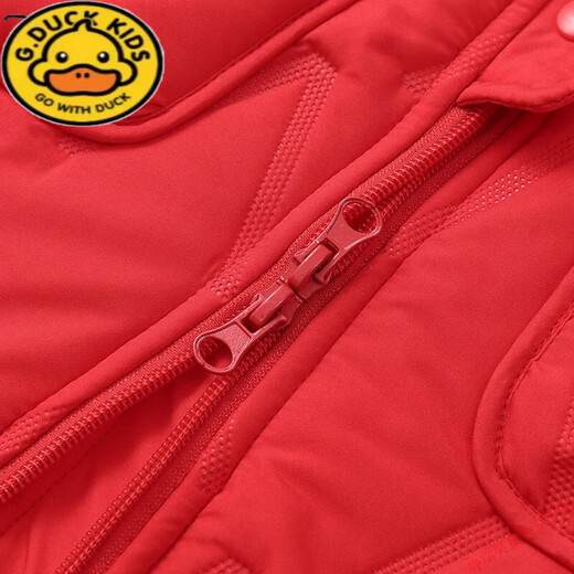 G.DUCKKIDS children's overalls for boys and girls in autumn and winter all-in-one velvet cotton pants for babies with open stalls for children and infants thickened outer trousers coffee color plus velvet and thickening 80