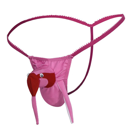 Ye Zimei men's sexy underwear with JJ set thong role-playing cock sexy underwear bird head T-pants yellow one size