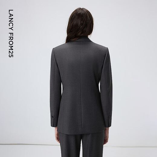 Langzi wool temperament flat lapel suit high-end gray commuter suit jacket 2026 spring new women's medium gray L