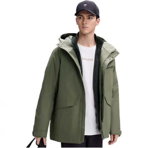 DESCENTE New Year's gift SKI STYLE series sports hooded waterproof long-sleeved parka down jacket men's BK-Anthracite M