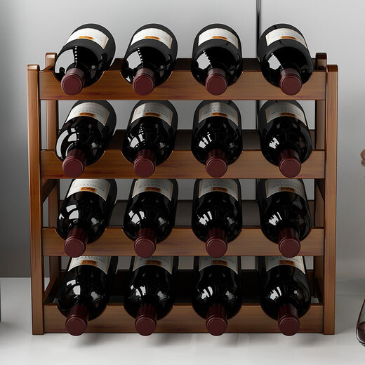The shopkeeper's simple wine rack storage rack solid wood wine cabinet red wine display rack home decoration bar small wine display rack original color model-three layers 33CM