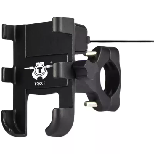 ZKHE aluminum alloy motorcycle mobile phone holder electric bicycle takeout navigation stand fixed clip riding with USB charging black lock handlebar model with charging motorcycle