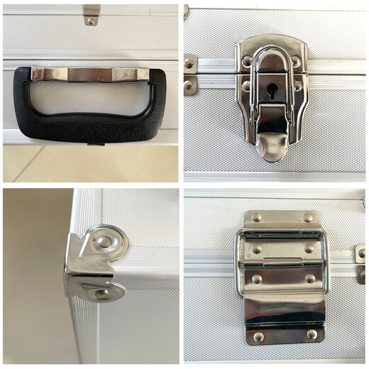 Qiaobolai aluminum alloy portable hardware tool box instrument sample display box file storage storage box supports customization 523513 tool box