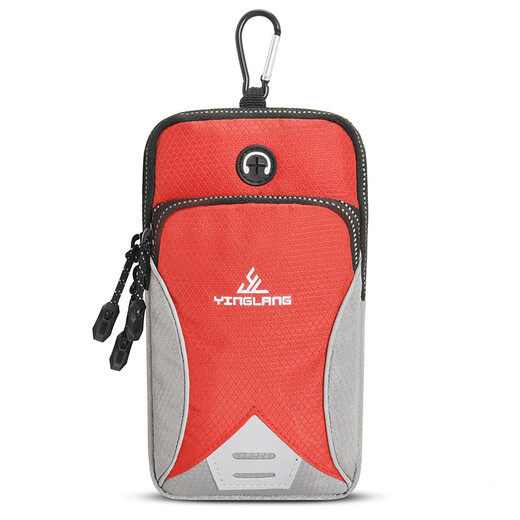 YINGLANG outdoor sports mobile phone arm bag single shoulder crossbody bag universal mobile phone arm strap wrist bag red