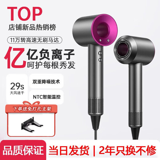 Leifen Ruiyue Hair Dryer Home Silent Negative Ion High Power Hair Dryer Hair Dryer Home Hair Salon Constant Temperature Hair Care Series Special for Men and Women Hair Styling Rose Red - No Nozzle Billion-level Hydrating Negative Ions Constant Temperature Hair Care Cable 1.7 Meters Gift Box