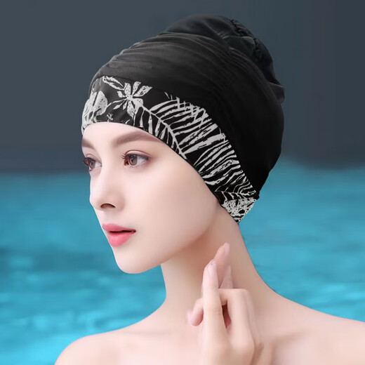 Swimming cap 2024 new style for women with long hair, large head circumference, large head circumference, high-profile swimming cap fabric for hot spring bathing, swimming cap + swimming goggles + nose clip and earplugs (the set is more affordable), the color of the swimming cap can be noted