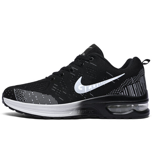 Men's shoes summer and autumn new anti-slip sports shoes men's wear-resistant casual shoes versatile mesh running shoes for men NK8866 black and white 41