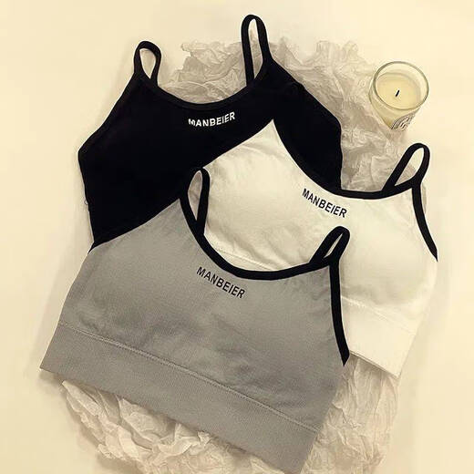 Clolv kissCK pure lust girl tube top no steel ring underwear push-up student high school student development period camisole female chest wrap 3 pieces white + black + gray S 60-80Jin Jin is equal to 0.5 kg