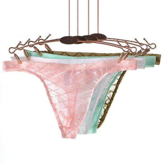 Iosn men's underwear mesh transparent thong sexy soft breathable thin pouch young men's underwear white