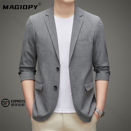 MAGIOPY luxury high-end brand casual suit for men spring and autumn new business casual small suit fashionable single suit jacket for men gray high-end gift box M 170 high-end gift box