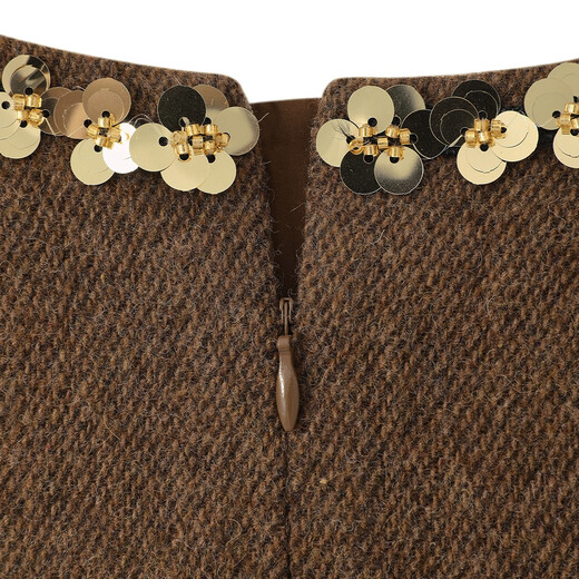 ELLE KIDS children's clothing sequined beaded dress girls winter new retro heavy woolen material vest skirt