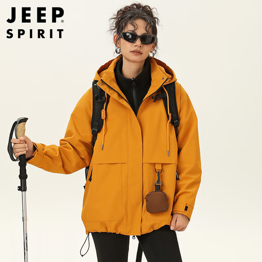 JEEP SPIRIT Jeep Jacket Men's and Women's Autumn and Winter Three-in-One Outdoor Couple Jacket Men's Sunflower L