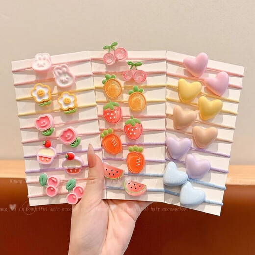 Children's cute cartoon headband hair tie girl's hair tie little girl's high elastic rubber band hair tie headband hot style 20 pieces free 1 small box /