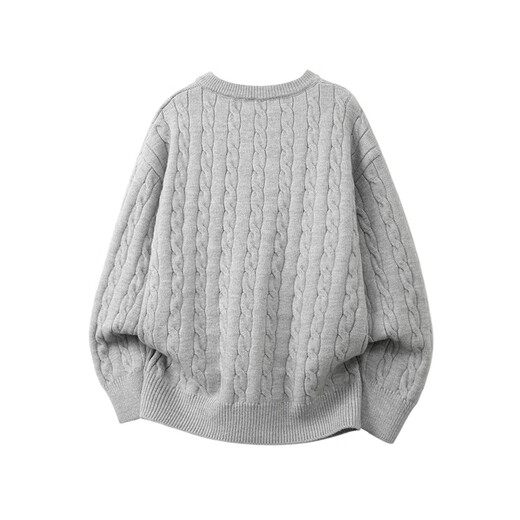 Playboy (PLAYBOY) retro Henry collar hemp pattern sweater for men 2025 new winter loose-feeling sweater black M