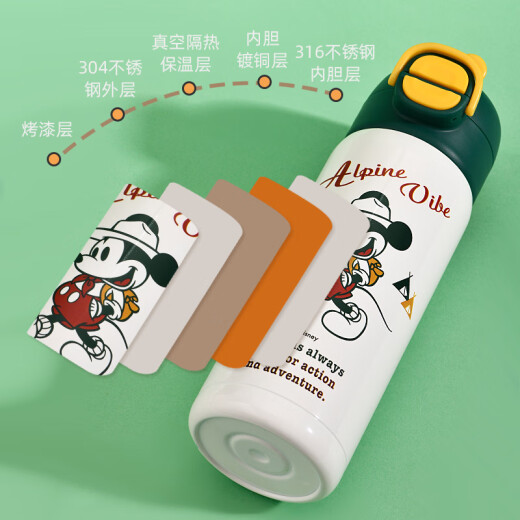La Copa Disney Thermos para que los niños vayan a la escuela para la tetera especial 316 SCEOL SECREE GIRL Straw Drink Direct Termal Water Cup 6296 Aisha Thermos Cup 520ml
