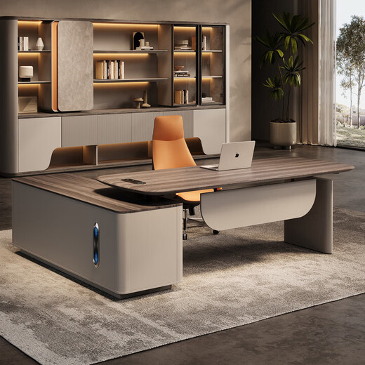 Electric lifting boss desk desk president desk Italian style leadership manager supervisor office desk and chair combination executive desk E0 environmentally friendly silent dual motor 1.8 meters