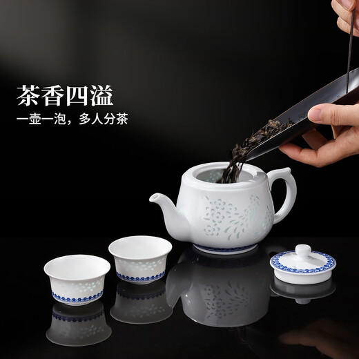Jingdezhen (jdz) ceramic tea set Chinese style intangible cultural heritage blue and white exquisite Kung Fu tea set high-end housewarming gift for home use