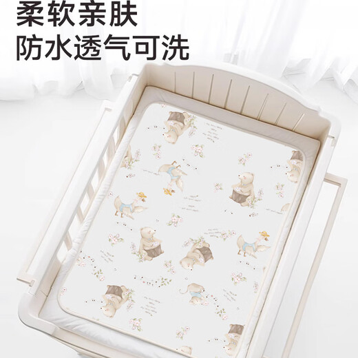 Baby changing pad waterproof and washable pure cotton newborn baby large size sheet breathable aunt pad nursing pad Squirrel hot air balloon - skin-friendly combed cotton (recommended to prepare 2-3 for easy replacement and washing) 180x200cm