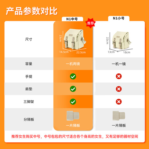 CWATCUN日系复古单肩相机包单摄影摄像男女适用于富士佳能尼康索尼一机两镜背包