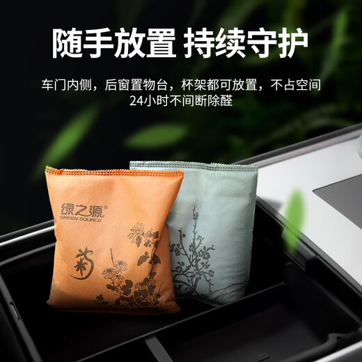 绿之源汽车活性炭包新车除甲醛除异味竹炭包 专用除臭车载净化500g*4包