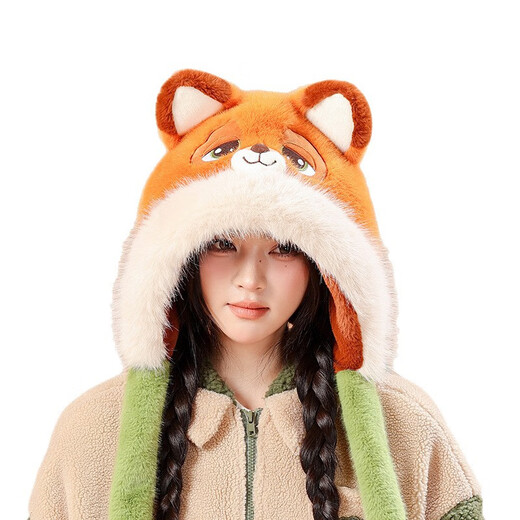 Zootopia Fox Nick Scarf Hat Gloves Three-in-One Winter Scarf Women's Valentine's Day Birthday Gift Nick Fox Scarf Hat Gloves Three-in-One Genuinely Authorized 10-12 Years Old Girls Children New Year's Birthday Valentine's Day Gifts for Girlfriends and Wife