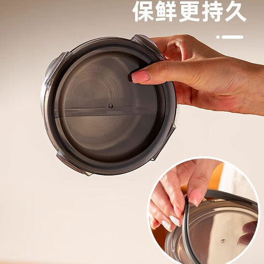 Qinkai Food Grade 316 Stainless Steel Round Lard Basin with Cover Multi-Specifications Sealed and Leakproof Household Fresh Box Lunch Box 316 Stainless Steel Lard Basin 600ML with Dustproof Cover