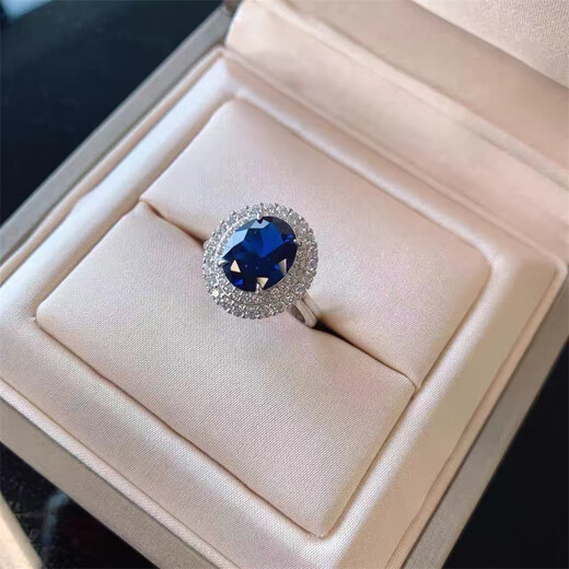 Fat Donglai's same style tanzanite earring set, sapphire set, ring and necklace, three-piece set, European and American style, light luxury women's pendant necklace