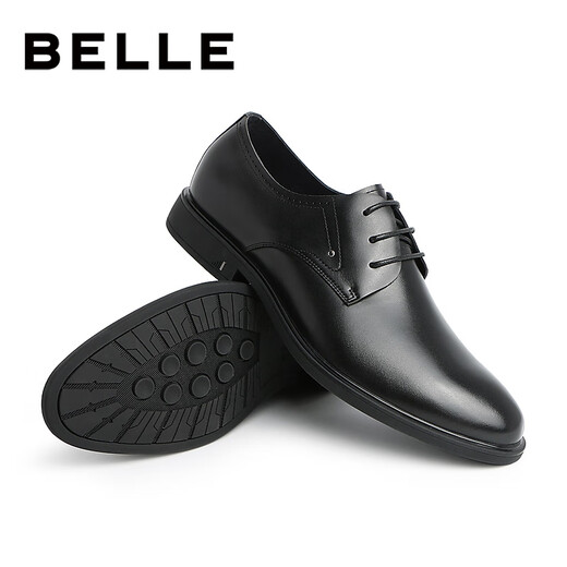 Belle Men's Shoes Business Formal Leather Shoes Casual Height Soft Sole Leather Shoes 10503AM3 Black - Single Liner 41