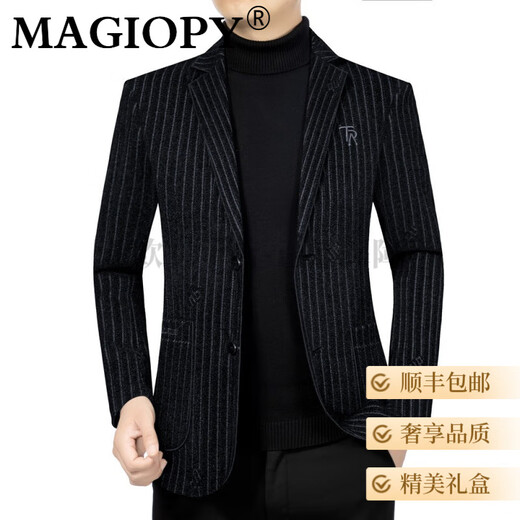 MAGIOPY роскошный брендовый костюм высокого класса, мужская куртка 2025, весенне-осенняя деловая повседневная облегающая куртка для папы молодого и среднего возраста, бордовый XL