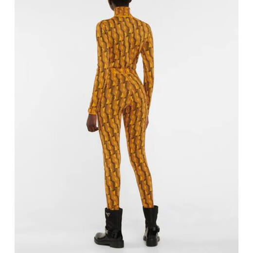 PRADA Luxury Women's Jacquard Wool Blend Leggings mulloured 20 | 46 IT