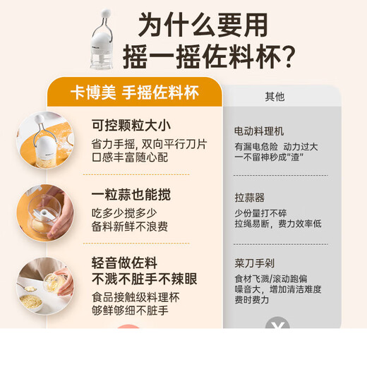 Kajiangyan hand-cranked garlic pounder multifunctional cooking garlic machine household labor-saving garlic chili with cream white