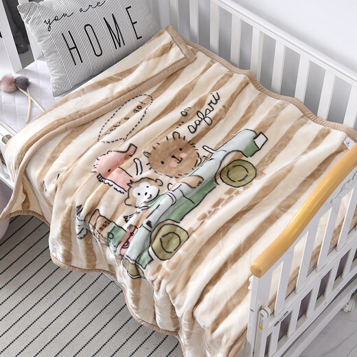 Guhe Children's Blanket Winter Thickened Kindergarten Newborn Baby Blanket Baby Nap Small Blanket Coral Velvet Blanket Cute Pet Paradise 100cm*130cm Double layer thickening about 1.8Jin Jin equals 0.5kg