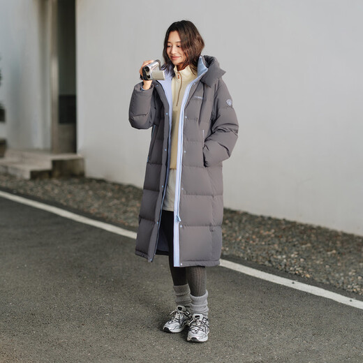 Tambor down jacket women's long 25 winter removable hood casual bread coat thickened and warm TB5550888D Blue Star Gray M (165)