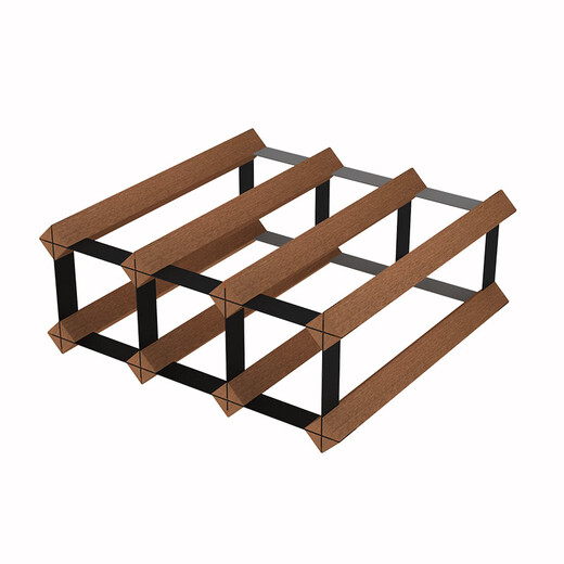 The shopkeeper's light luxury red wine rack and wine compartment storage. Diamond-shaped sapele wood wine rack. Simple and modern hundred-grid wine cellar design. 4X3 grid square-235mm-sapele wood.