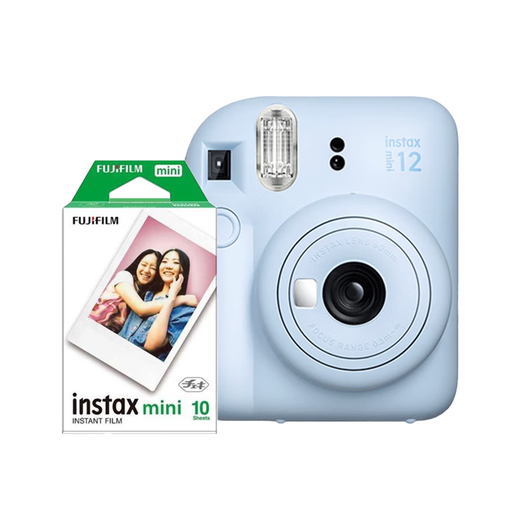 Fuji instax camera + photo paper 10-piece set mini12 instant imaging camera hydrangea blue photo paper set