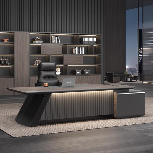 Painted boss desk desk simple modern manager office supervisor president executive desk desk and chair combination ordinary 1.8 meter boss desk (including light strip)