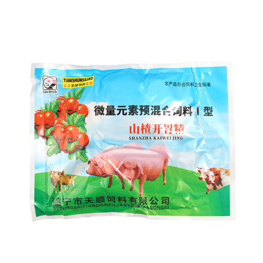 Tianshun Veterinary Hawthorn Appetizer Essence Beef and Sheep Ruminant Pigs, Chickens, Ducks and Goose Digestion Aid Premix Feed 10 Bags Price Distribution 11 Bags
