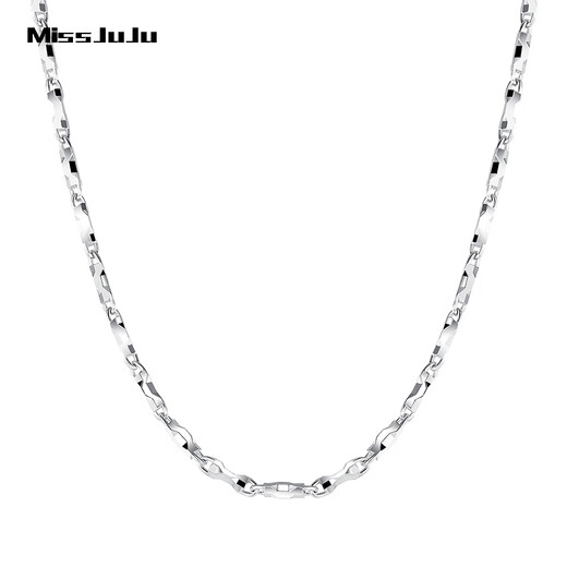 Miss JuJu platinum necklace women's new PT950 platinum Great Wall chain solid with pendant ingot chain plain chain weight 5.8-6.0g length 48cm thick about 1.2mm M buckle