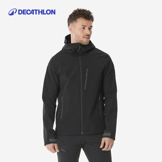 Decathlon (DECATHLON) outdoor casual clothing, outdoor fishing soft shell clothing, water-repellent, velvet liner, new MT500 men's model, midnight blue L