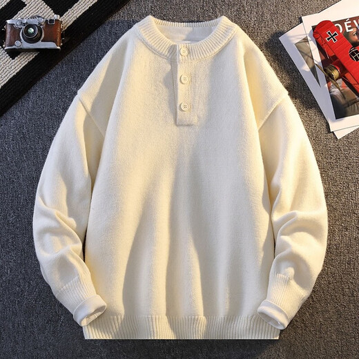 Xiaohongshu popular red sweater men's autumn and winter round neck animal year sweater Henry collar with soft waxy thickening WE6313 red M105Jin Jin is equal to 0.5kg or less, one size fits all