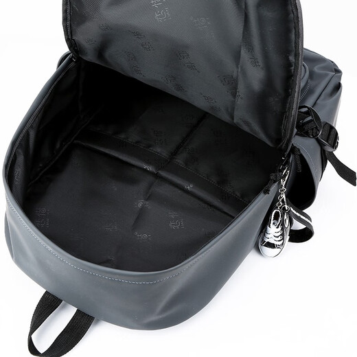 
Feng Shang backpack men's fashionable brand middle school school bag backpack Korean version simple and versatile travel college student computer bag campus backpack men [gray with pendant]