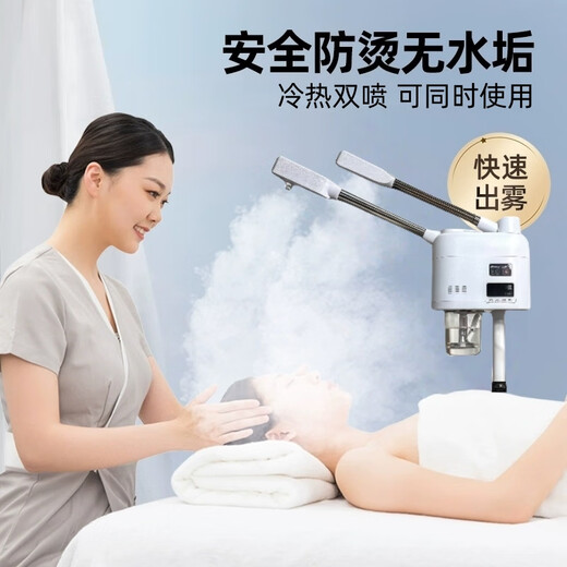 OCDREDY hot and cold dual spray machine facial steamer beauty instrument cold spray hot spray hydration device beauty salon hot spray facial humidifier white dual-tube hot and cold spray + intelligent timing