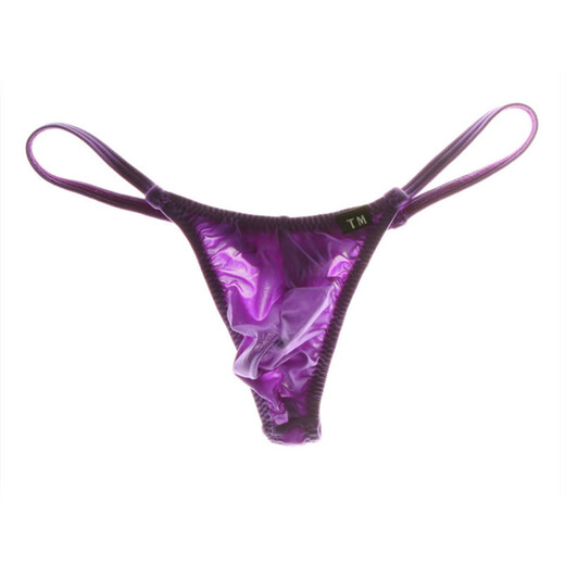 Men's T-string Fashionable and Sexy Single Thin Stretch Nylon Shorts Men's Underwear T-Pants Breathable and Comfortable Bag Black S