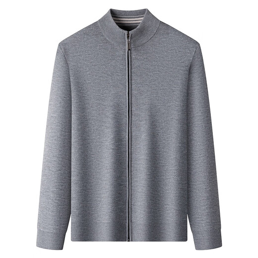 BOSS men's knitted cardigan jacket 2025 new autumn and winter stand-up collar sweater casual cardigan high-end sweater upper green S size 165