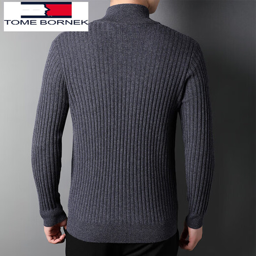 TOME BORNEK Tommy Tommy Men's Autumn and Winter 100% Cardigan Cardigan Casual Loose Jacket Men's Knitted Top Black 105/170/88A