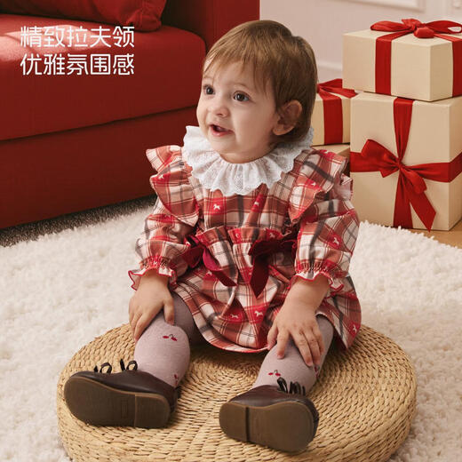 Aqpa Aipa Christmas Adventure Version Children's Autumn and Winter Long Sleeve Covered Jumpsuit Butterfly Pony 80cm