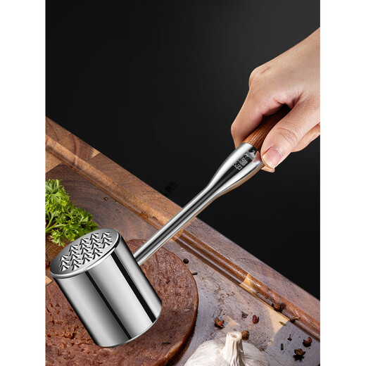 Yao Chu Fat Dong Lai Supermarket purchases the same type of steak hammer, German meat loosening hammer tool, meat pounder, special hammer beater, classic double-sided meat hammer. (Zinc alloy)